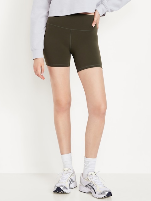 High-Waisted StudioSmooth Biker Shorts -- 6-inch inseam