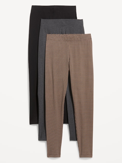 Legging tendance à taille haute à superposer (paquet de 3) - Beige