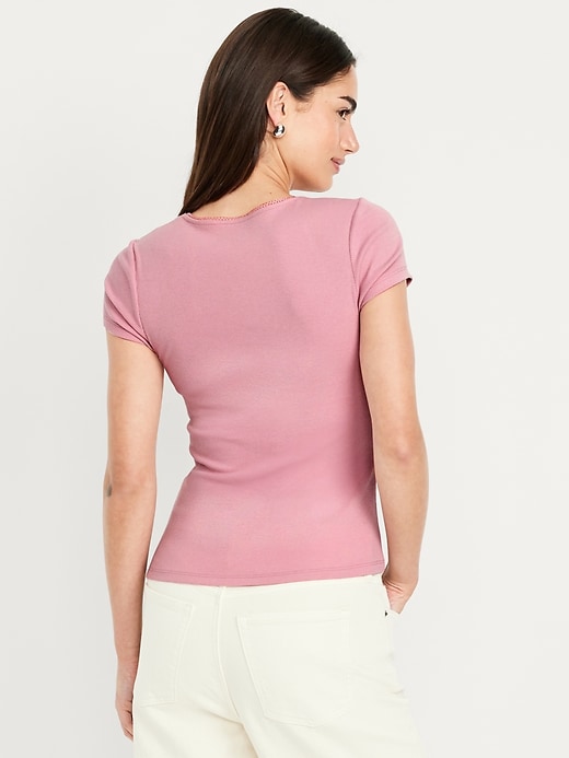 Image number 2 showing, Square-Neck Ribbed T-Shirt
