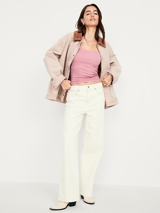Image number 3 showing, Square-Neck Ribbed T-Shirt
