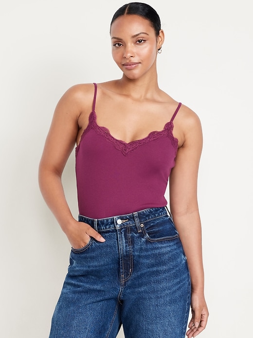 Image number 4 showing, Lace-Trim Cami Tank Top