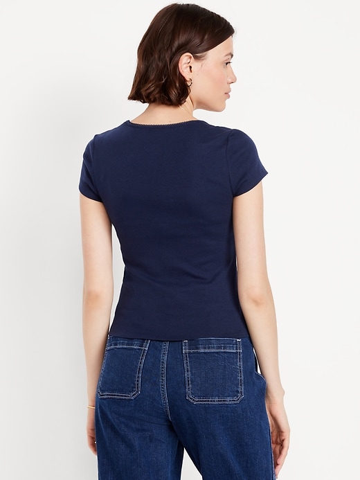 Image number 2 showing, Square-Neck Ribbed T-Shirt