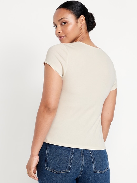 Image number 4 showing, Square-Neck Ribbed T-Shirt