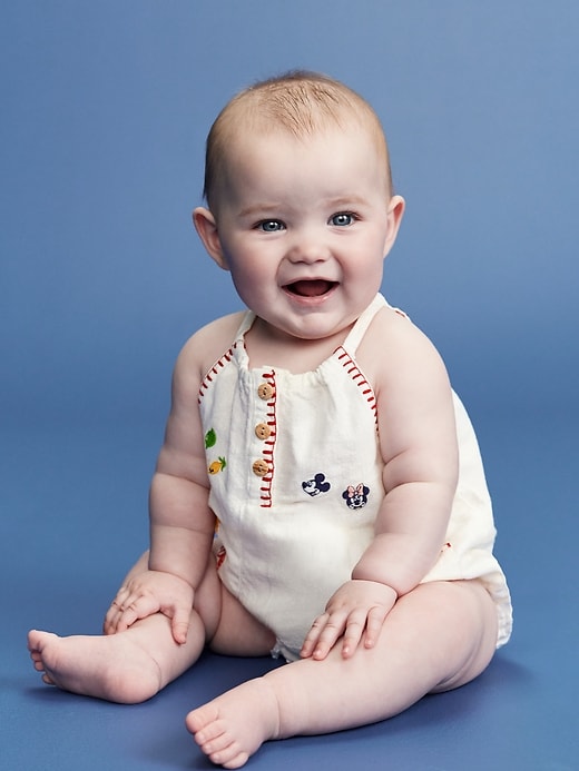 View large product image 1 of 5. Old Navy x Disney© Linen-Blend Sleeveless One-Piece Romper for Baby