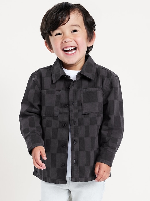 View large product image 1 of 3. Long-Sleeve Twill Pocket Shirt for Toddler Boys