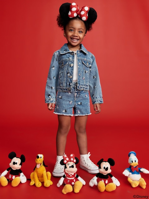 Short à taille haute en denim à ourlet effiloché Old Navy x Disney © pour toute-petite fille