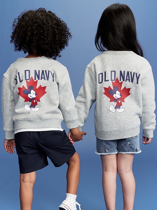 View large product image 2 of 4. Old Navy x Disney© Mickey Mouse Oversized Unisex Flag Logo-Graphic Sweatshirt for Toddler