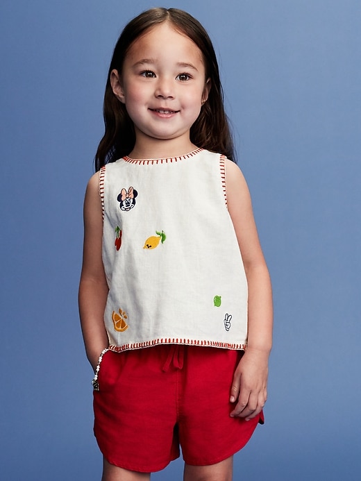 View large product image 1 of 3. Old Navy x Disney© Sleeveless Linen-Blend Top for Toddler Girls