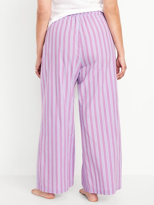 Image number 8 showing, Poplin Wide-Leg Pajama Pants