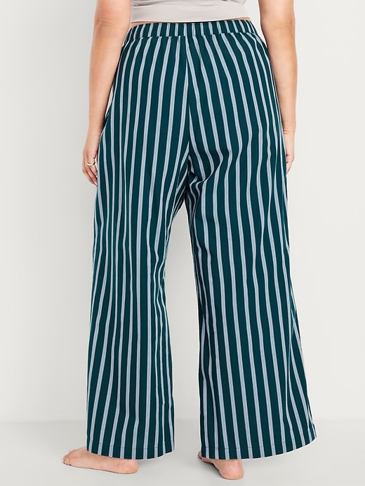 Image number 8 showing, Poplin Wide-Leg Pajama Pants