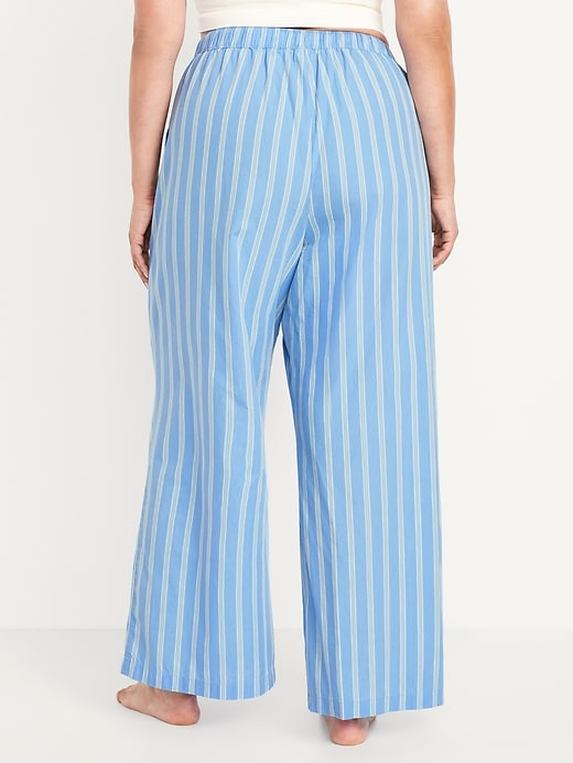 Image number 8 showing, Poplin Wide-Leg Pajama Pants