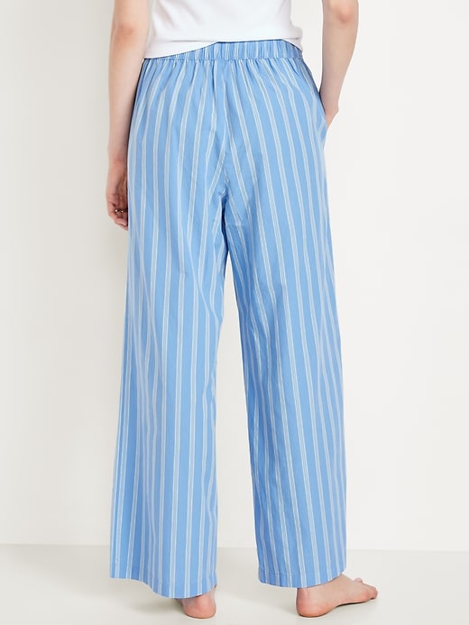 Image number 2 showing, Poplin Wide-Leg Pajama Pants