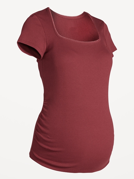Image number 1 showing, Maternity Trapeze-Neck T-Shirt