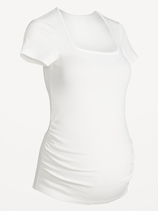 Image number 3 showing, Maternity Trapeze-Neck T-Shirt