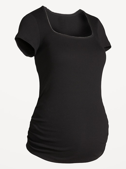 Image number 6 showing, Maternity Trapeze-Neck T-Shirt
