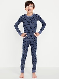 Image number 1 showing, Gender-Neutral Snug-Fit Graphic Pajama Set for Kids