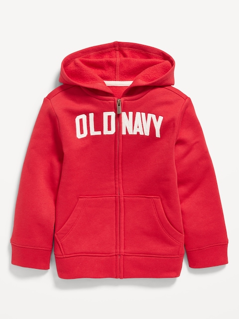 Unisex Logo-Graphic Zip Hoodie for Toddler - Red