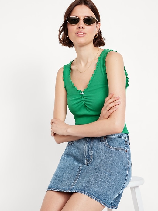Image number 3 showing, Cinched Rib-Knit Tank Top