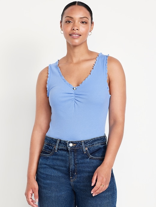 Image number 4 showing, Cinched Rib-Knit Tank Top