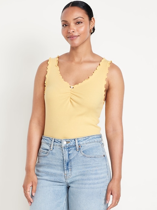 Image number 4 showing, Cinched Rib-Knit Tank Top