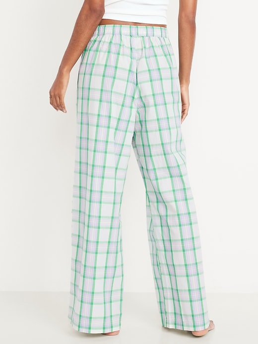 Image number 2 showing, Poplin Wide-Leg Pajama Pants