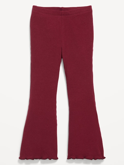 Ribbed Flare-Leg Leggings for Toddler Girls - Red