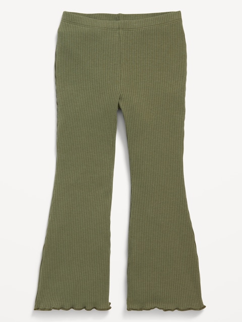 Ribbed Flare-Leg Leggings for Toddler Girls - Green
