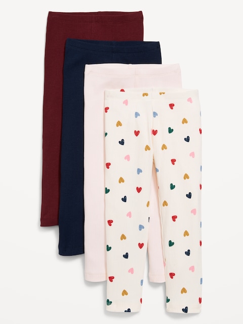 Ribbed Leggings 4-Pack for Toddler Girls - Multi