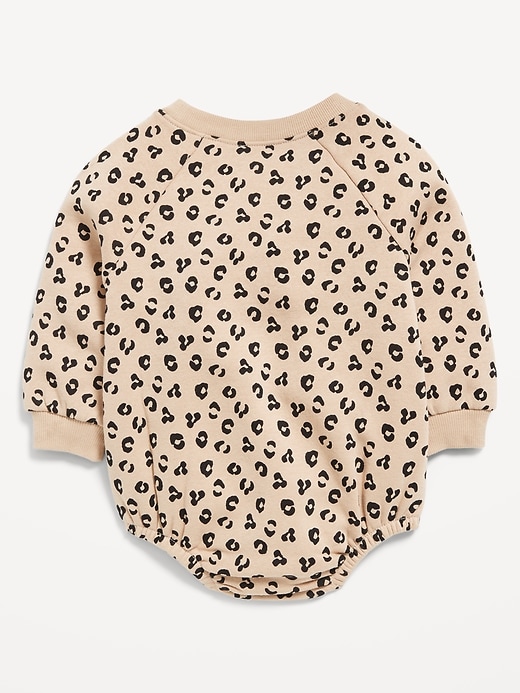 View large product image 2 of 2. Printed Long-Sleeve Fleece One-Piece Romper for Baby