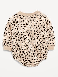 Image number 2 showing, Printed Long-Sleeve Fleece One-Piece Romper for Baby