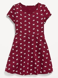Image number 3 showing, Printed Short-Sleeve Fit and Flare Dress for Girls