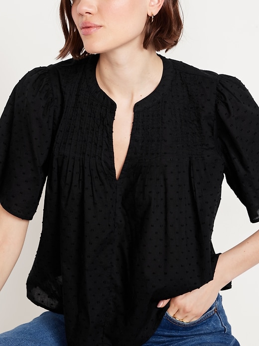 Image number 4 showing, Flutter-Sleeve Swiss Dot Top