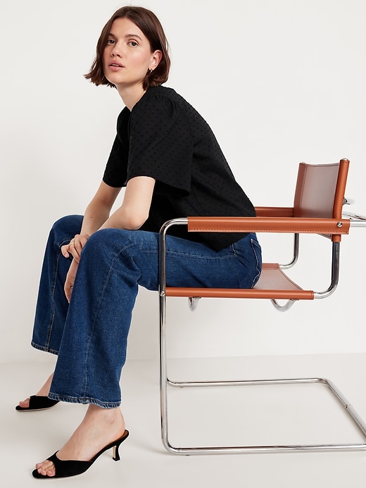 Image number 3 showing, Flutter-Sleeve Swiss Dot Top