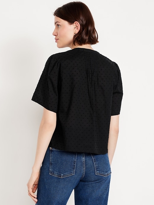 Image number 2 showing, Flutter-Sleeve Swiss Dot Top