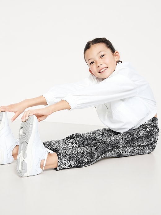 View large product image 1 of 5. High-Waisted PowerSoft 7/8-Length Side-Pocket Leggings for Girls
