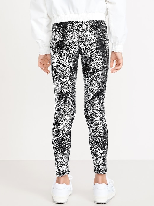 View large product image 2 of 5. High-Waisted PowerSoft 7/8-Length Side-Pocket Leggings for Girls