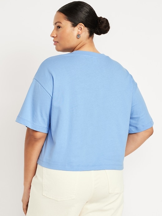 Image number 7 showing, Vintage Crew-Neck Oversized Crop T-Shirt