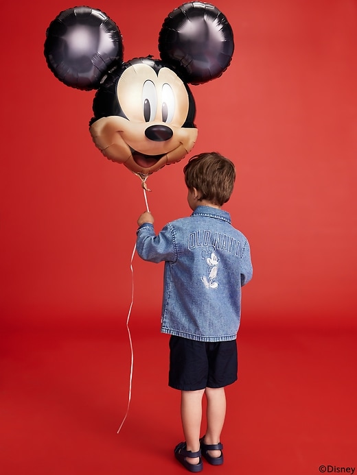 View large product image 1 of 3. Old Navy x Disney© Mickey Mouse Long-Sleeve Jean Shirt for Toddler Boys