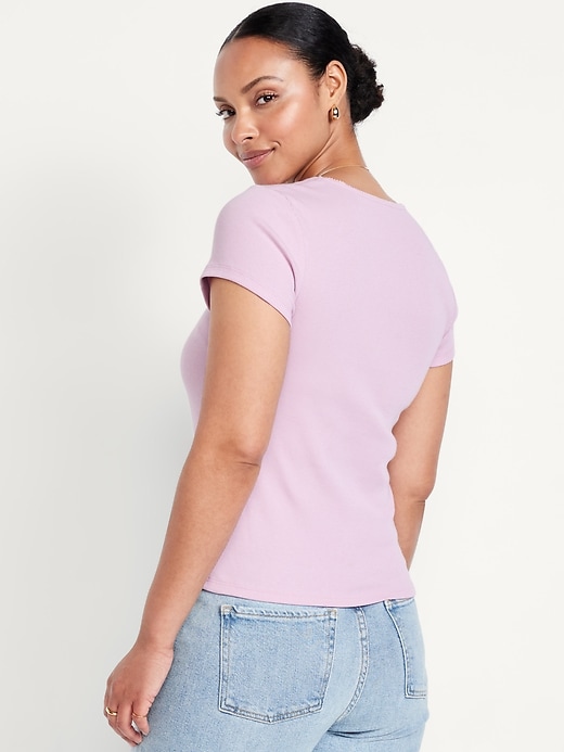 Image number 4 showing, Square-Neck Ribbed T-Shirt
