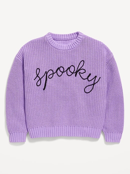 View large product image 2 of 3. Oversized Crew-Neck Sweater for Girls