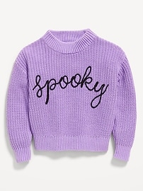 Image number 1 showing, Long-Sleeve Embroidered Sweater for Toddler Girls