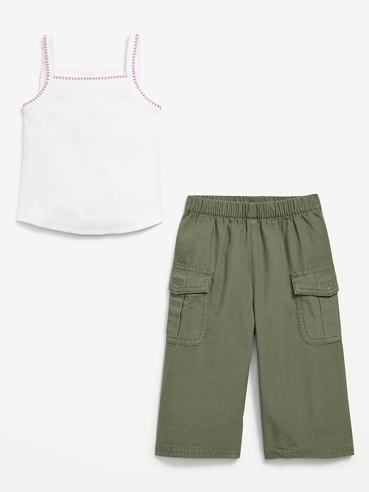 View large product image 2 of 2. Ribbed Cami Tank and Cargo Pants Set for Baby