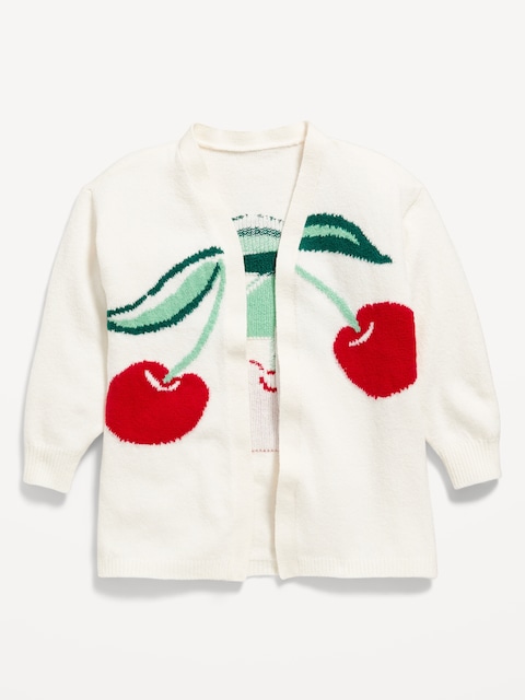 SoSoft Open-Front Graphic Tunic Sweater for Toddler Girls