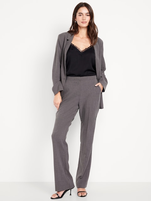 Mid-Rise Taylor Boot-Cut Pants - Gray