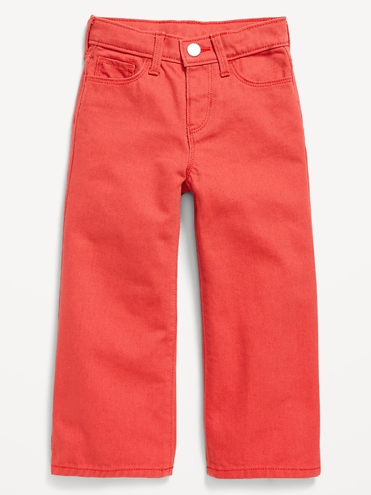 View large product image 1 of 2. High-Waisted Baggy Wide-Leg Jeans for Toddler Girls