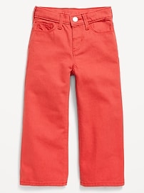 Image number 1 showing, High-Waisted Baggy Wide-Leg Jeans for Toddler Girls