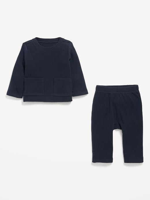 Voir une image plus grande du produit 2 de 2. Ensemble de t-shirt à poche côtelé et pantalon pour bébé