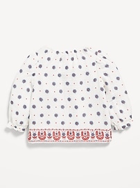 Image number 2 showing, Printed Long-Sleeve Double-Weave Top for Baby