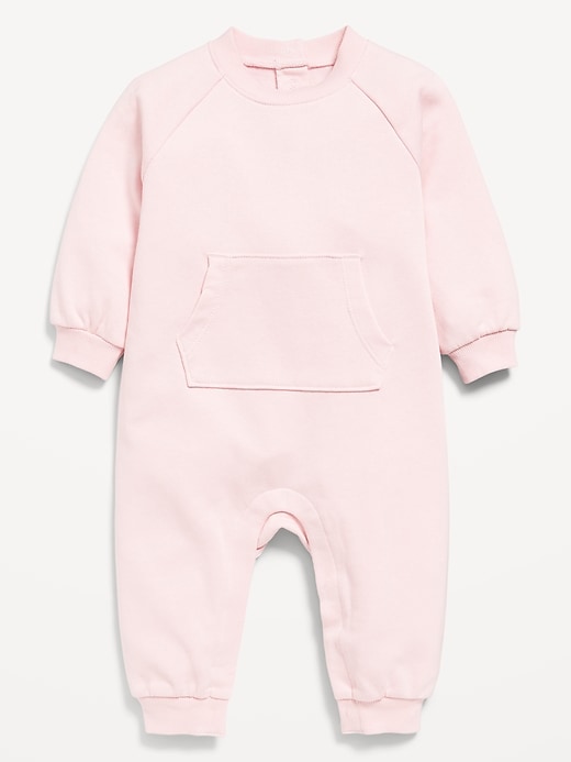 View large product image 1 of 2. Long-Sleeve French-Terry One-Piece Jumpsuit for Baby