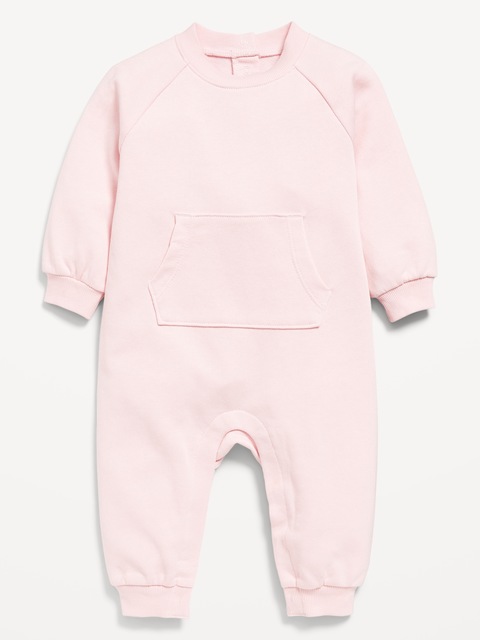 Long-Sleeve French-Terry One-Piece Jumpsuit for Baby - Red